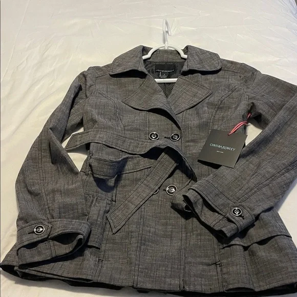 Cynthia Rowley  Charcoal Double-Breasted Coat - Picture 3 of 5